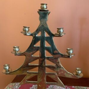 BRASS CHRISTMAS TREE Candle Holder